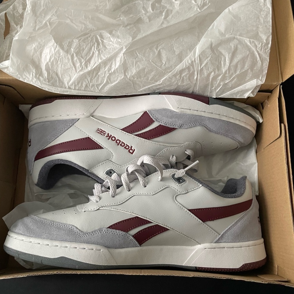 Reebok White and Maroon Athletic Shoes